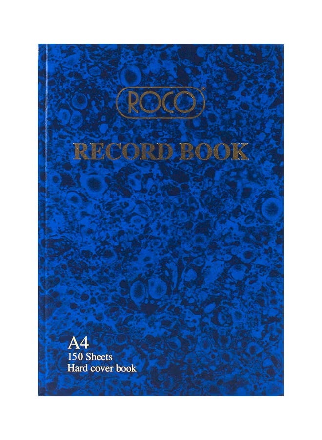 A4 Size Record Hard Cover Book Blue